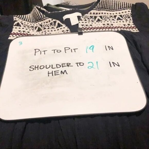 H&M Tie Front Aztec Print Embroidered Cardigan Womens 10 Black - Picture 6 of 6